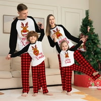 Božićne pidžame za porodicu, podudaranje porodičnih pidžama Top i hlače za spavanje s dugim rukavima, božićne pidžame za žene muškarci djeca