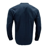 Musko casual čvrsta majica bluza džep dugih rukava postolje na majici majica muške grafičke majice muške
