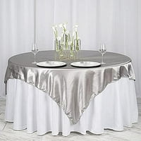 Srebrni kvadratni stolnjak za stol prekrivanje posteljine za vjenčani stol platna strana recepcija Događanja