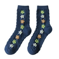 Dyfzdhu Women Fashion Retro akademskog stila cvijeta lijepe pamučne Srednje cijevi čarape