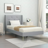 Office Tapacirani krevet, Veličina dvostruke, br. Proljeće, Mondern Design.Metal Slat Support.light Grey