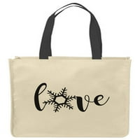 Platnene torbe za tote Love Snowflake Holiday Cheer Zima za višekratnu upotrebu Funny poklon torbe