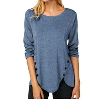 Ženska modna majica na dugih rukava na dugim rukavima, okrugli vrat Ležerne prilike plus veličine Bluze Majica Dressy za jesen
