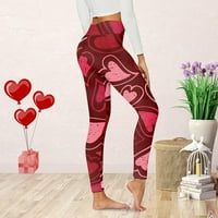 Ženske hlače u trendskim gamašima Valentine Day Slatka Ispis Komforne kućne gamaše Boot pantalone