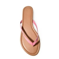 Divlja Diva Classic Fau patentna remena kožni badem za flip flop Thong sandale