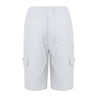 Homodles Muški kratke hlače - Pamuk Stretch Actither Sether Ležerne prilike za pokretanje Atletika Muške Teretne kratke hlače bijele s