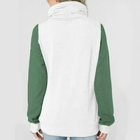 Ženske dukseve Casual Color Block Jackets kosi patentni patentni rupski džemper duks modni jeseni poklopac