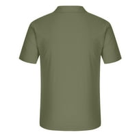 Caveitl Muške majice, muški modni odmor od pamučnog posteljina dvostruki džep casual majice kratki rukavi vojska zelena
