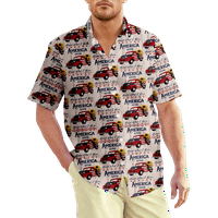 4. jula muška havajska majica SAD Nacionalna zastava 3D košulja 3D 3D Ispis vanjski dnevnik kratkih rukava 3D print odjeće Lightweight Havajska havajska