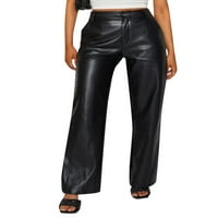 BMNMSL Žene labave pantalone Solidne boje Hlače visokog struka