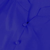 FOPP prodavač Ženski ljetni vrhovi bez rukava bez rukava bez rukava Bluze radne ležerne tipke V-izrez Bluze za majice Plavi XXL