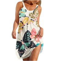 Ljetni mini sandress za žene Prodaja cvjetni print plažu za odmor Fit scoop vrat za djevojke Elegantna
