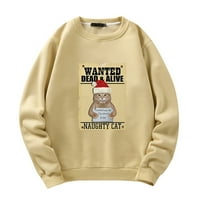 Duks prodaje za žene casual crewneck pulover božićne slatke mačke grafičke dukseve s dugim rukavima