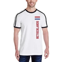 Svjetski kup Nizozemska Muški nogometni dres majica White-Black X-LG