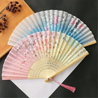 Labakihah Ventilatori za kineske ventilacije za žene sklopivi svileni bamboos sklopivi ventilator za