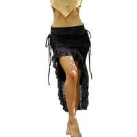 Puawkoer ženska midi duljina suknja cvjetni tiskani elastični struk Tulle midi suknje mini plane za