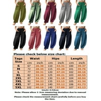 Prednji swerwer Women Široke hlače za noge Visoko struk Bager Laice Beach Lounge hlače sa džepovima