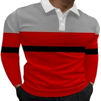 Tenmi Muška bluza s dugim rukavima polo majica rever na vratu Ležerne prilike T majice Party Tee Style-P