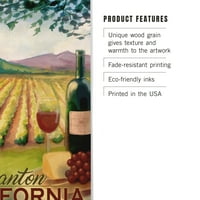 Pleasanton, Kalifornija, Vinograda i vinogradska scena Birch Wood Zidni znak