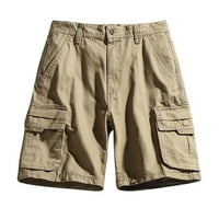Zkozptok Teretne kratke hlače za muškarce Ležerne prilike, pune boje na otvorenom Hlače sa kratkim džepom plaže hlače, crna, xl