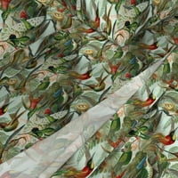 pamučni listovi, Kalifornijski kralj set - Vintage Hummingbird uzorak male hummingbirds Priroda Šarene šarene ptice Print posteljinu od kašike
