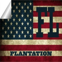 Plantation FL Florida Broward County Vintage US zastava zastava zalogaj naljepnica za branik vinil 3