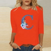 Ženski kawaii grafički pulover casual elegantne vrhove majica rukava cvjetno slovo tiskane majice Crewneck
