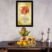Indianbeautifulrt guru Nanak dev ji Davanje blagoslova Sikh Vjerski poster sa okvirom drveni okvir za