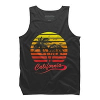 CALIFORNIA Ljeto Plaža Palm Tree Tee Mens Athletic Heather Krem grafički tenk - Dizajn od strane ljudi L