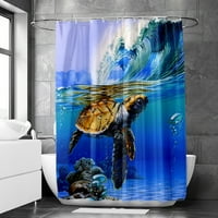 Sea kornjača za zavjese za tuširanje, L-180 *, dekor kupaonice