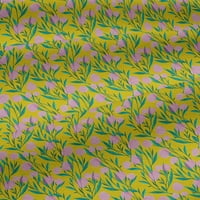 Onuone pamučni dres žute tkanine od listova i cvijeta cvjetni šivaći zanatske projekte Tkanini otisci