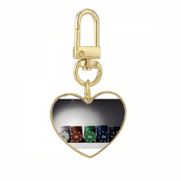 Igra Chip kartice Kockanje Photo Gold Heart Heart Cheychain Držač za ključeve