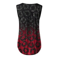 Vrhovi rezervoara za žene Retro cvjetni ispisani bez rukava, Ležerne prilike rufflet Tunic Soft Comfy