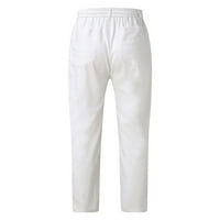 Bijele teretne hlače Muške pamučne labave ležerne lagane elastične hlače elastične strugove Početna