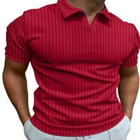 Groanlook Muškarci Ljetni vrhovi kratki rukav T košulje Clar Clasc Classic Fit košulja Striped Mens