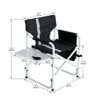 2-komada lagane sklopive direktore stolica na otvorenom, aluminijska kamp stolica sa bočnim stolom i