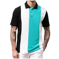 Striped Henley majica za muškarce Slim Fit Short rukav isključite bluzu ovratnika na vrhu LOWF COMFY