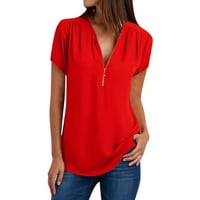 Ženske majice Labavi povremeni patentni zatvarač izrez za bluzu protiv bluza Ženske vrhove