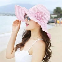 Žene sklopivi vintage vanjski šeširi za sunčanje za vrt na plaži Putujući UV zaštitu-duboka ružičasta
