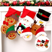 BVGFSAHNE božićni ukrasi čarape za viseći božićne torbe s bombona dekor Tree Santa Home Decor Božićni