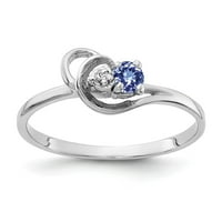 Čvrsti 14K bijeli zlatni tanzanite plavi decembar dragi kamen vs dijamantna prstena veličine 5