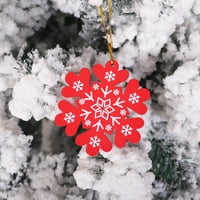 Annuirheih Božićni drveni privjesak Božićni viseći ukrasi za snježne pahulje ukras božićnog stabla