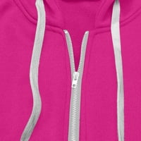 TOQOT Light Fall Jacks - udobni modni casual patentni jakne za dugi rukav za žene vruće ružičaste veličine