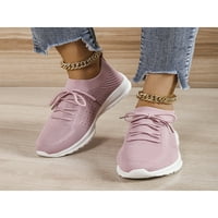 Gomelly Ženske tenisice za čarape pletene gornje casual cipele mrežasti ravnici prozračne pješačke cipele Sport koji radi ružičasta 5,5