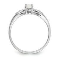 Real 14kt bijeli zlatni opal i dijamantni prsten s: 7