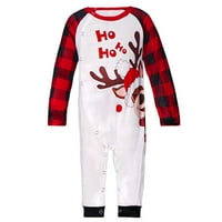 Božićni set Porodična odjeća Jesen Dugih rukava Okrugli izrez Fawn Plaid Home Pajamas za bebu