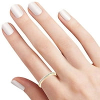 0. Carat Okrugli oblik Bijeli prirodni dijamant jedinstveni lijepi zaručni prsten 14K Čvrsto žuto zlatno prsten veličine-10
