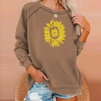 Ženski trendovski ležerni pulover Basic Lagane jeseni na vrhu majica s dugim rukavima cvjetna grafika