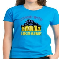 Cafepress - Stojim sa ukrajinskim majicom - Ženska tamna majica