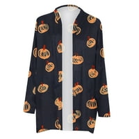 Levmjia Cardigani za žensko čišćenje labavih džemper vrhova ženske modne Halloween štampan jaknu s dugim